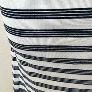 Ganni Blue White Striped T-Shirt Dress SMALL Ruched Knit Designer $325 Flaw thumbnail 12