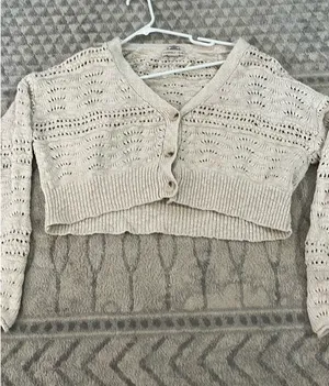 Nordstrom cream knit sweater cardigan thumbnail 1