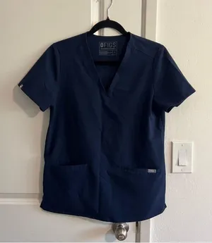 FIGS Casma Scrub Top, Small Navy thumbnail 2