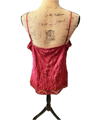 Maurices Burgundy Crinkled Lace Trim Camisole Size XL (20” PTP) thumbnail 5
