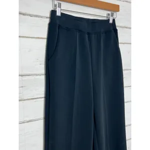 YELETE Size Small Black Wide Leg Pants Pull On High Rise Stretch Lounge Career thumbnail 9