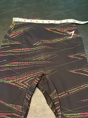 Gymshark Black Leggings with Neon Stripe Logo Pattern size Small thumbnail 3