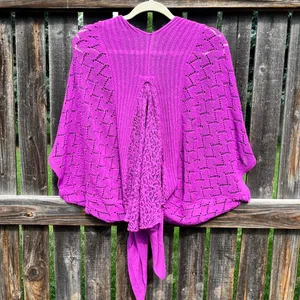 Purple Tie Cardigan Size M thumbnail 3