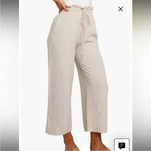 Petal and Pup Hawthorne Linen‎ Blend Wide Leg Crop Pants size 6 thumbnail 3