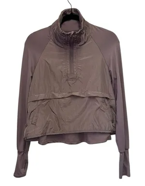 Free People Movement Cropped Pullover Jacket Small Purple Half Zip‎ Athleisure thumbnail 1