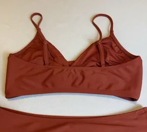 Cupshe Rust Solid Twist Top Spliced High Waist Bikini Set 2 Piece Swimwear Large thumbnail 10