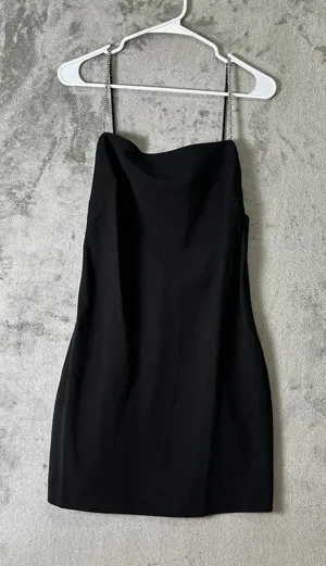NBD Hollywood & Vine Mini Dress Black Crystal Embellished Straps Backless Party thumbnail 1