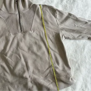 Athleta Retroplush Revive 1/4 Zip Sweatshirt Cream Women’s Size Small thumbnail 11