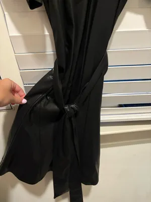 Black leather boutique mini dress thumbnail 4