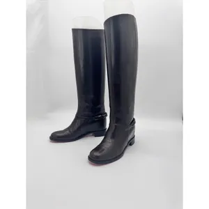 Christian Louboutin Cate Dark Brown Leather Riding Boots Chain Link EU 36 thumbnail 7