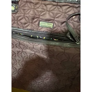 Vera Bradley Quilted Tote Bag Purple Patent Trim Geometric Stitched Shoulder thumbnail 6