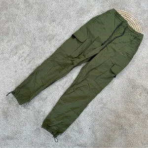 LCKR Women’s Mayday Utility Cargo Pants Nylon Pull On High Rise in Green Army S thumbnail 3