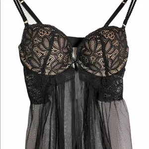 Victoria’s Secret Bustier Babydoll Top Goth Y2K Dark Romantic Whimsygoth 34C thumbnail 3