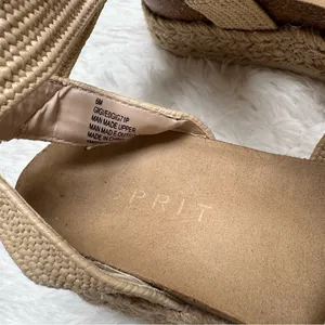 Esprit Tan Gigi Platform Espadrille Ankle Strap Sandals Size 6 thumbnail 3