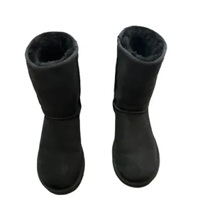 UGG Classic Short II Black Suede Shearling Winter Boots Size 7 thumbnail 4