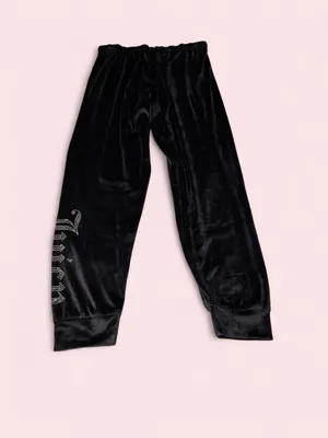 Juicy Couture Black Velour Rhinestone Logo Track Set thumbnail 5