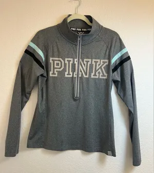Victoria's Secret PINK Gray Pullover‎ Size Large thumbnail 1