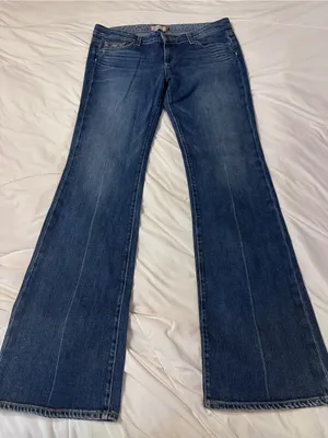 Paige Laurel Canyon Bootcut Women’s Blue Embroidered Jeans - Size 32 thumbnail 1
