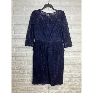 Adrianna Papell navy blue lace peplum sheath dress women's size 10 black‎ tie thumbnail 8