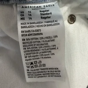 American Eagle Curvy Stovepipe Jeans Size 14 Blue Light‎ Wash Wide Leg Baggy 90s thumbnail 7