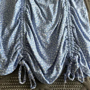 Blue Mini Dress with Small White Flowers and Adjustable Straps, Size M thumbnail 2