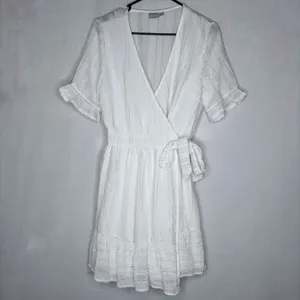 Oh Polly White V-Neckline Wrap Mini Dress thumbnail 4