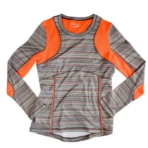 Fila Activewear Grey Striped Fitted Running Jogging Top Shirt MEDIUM Sporty‎ thumbnail 1