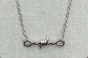 Barbed Wire Pendant Necklace Silver thumbnail 1