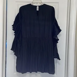 Anthropologie dRA Los Angeles Black Pleated Ruffle Mini Dress thumbnail 8