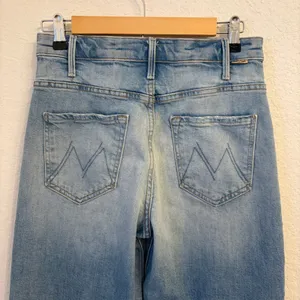 Mother Superior The Hustler Roller Sneak Jeans 26 I Confess Wide Leg Light Wash thumbnail 6