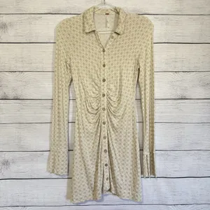 Free People Shayla Mini‎ Dress Long Sleeve Small Geometric Coquette Western Boho thumbnail 2
