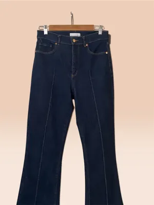 LOFT The Slim Flare Jeans Dark Wash Front Seam Size 28/6 thumbnail 4