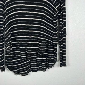 We The Free Stripes‎ Drippy Thermal Knit Cowl Neck Sweater S thumbnail 4