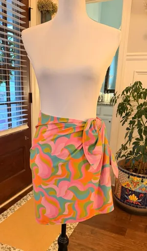 Show Me Your MuMu Disco Barbie Tie-Front Swim Sarong thumbnail 1