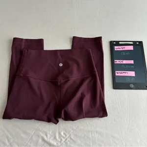 Lululemon Athletica Dark Maroon Capri Leggings thumbnail 3