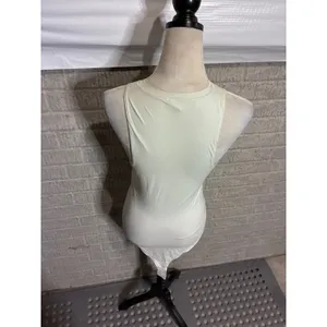 Lululemon‎ Wundermost Ultra-Soft Nulu High-Neck Sleeveless Bodysuit Bone Large thumbnail 4