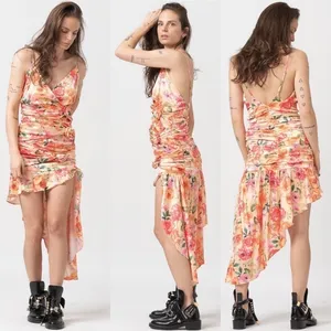 For Love & Lemons Versilla Floral Satin Hi-Lo Dress XS NWT‎ thumbnail 16
