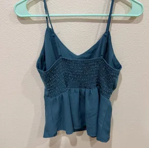 Monteau Teal peplum tank top size L thumbnail 2