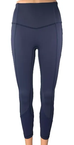Lululemon Navy Blue Capri Yoga Workout Running Athletic Leggings Pants Size 2 thumbnail 1