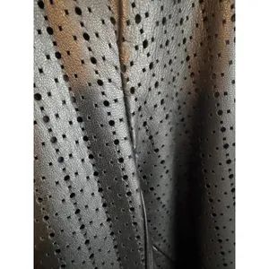 Valerie Stevens Black Genuine Leather‎ Perforated Zip Front Jacket Women's Small thumbnail 3