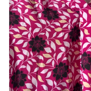 Ann Taylor Size S V-Neck Long Sleeve Floral Blouse Top - Magenta Sunset thumbnail 2