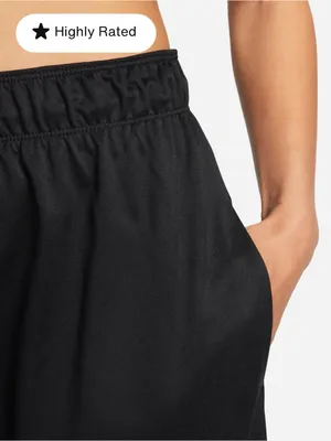 Nike Dri Fit 5” Women's Black Athletic Shorts with Swoosh Fold Over Waist Logo L thumbnail 4