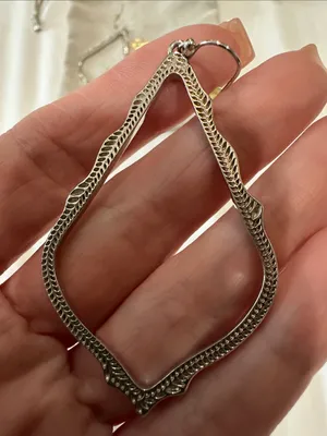 Kendra Scott “Sophee Drop” Silver Open Teardrop Filigree Earrings thumbnail 7
