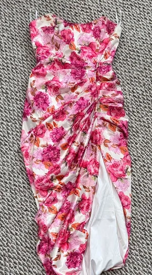 Floral Pink Midi Dress thumbnail 1