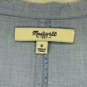 Madewell Womens‎ Blue Cotton Shirt Dress Size S Short Sleeve Collared Casual thumbnail 4