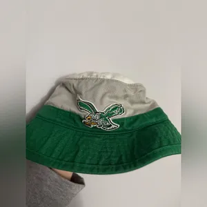 Mitchell & Ness Philadelphia Eagles Bucket Hat Throwback Hat Retro Gray Green thumbnail 7