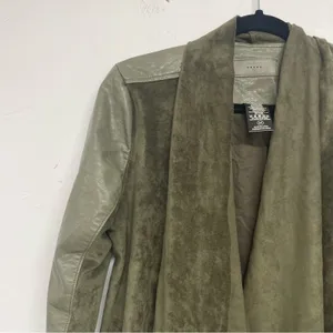Blank NYC Olive Green Faux Suede & Leather Moto Jacket Womens M Fall Casual thumbnail 8