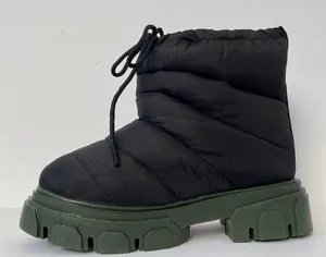 Farm Rio FARM Rio Lug Sole Bootie Size 6.5 Puffer Boot Black Green thumbnail 1