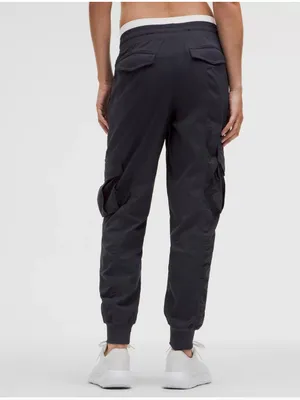 (E-576) lululemon athletica Black Cargo Joggers with Drawstring Waist thumbnail 4