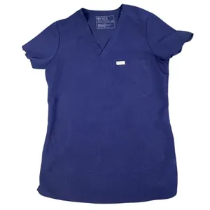 FIGS Technical Collection Scrub Top Womens XXS Navy Blue V Neck Medical Uniform thumbnail 4
